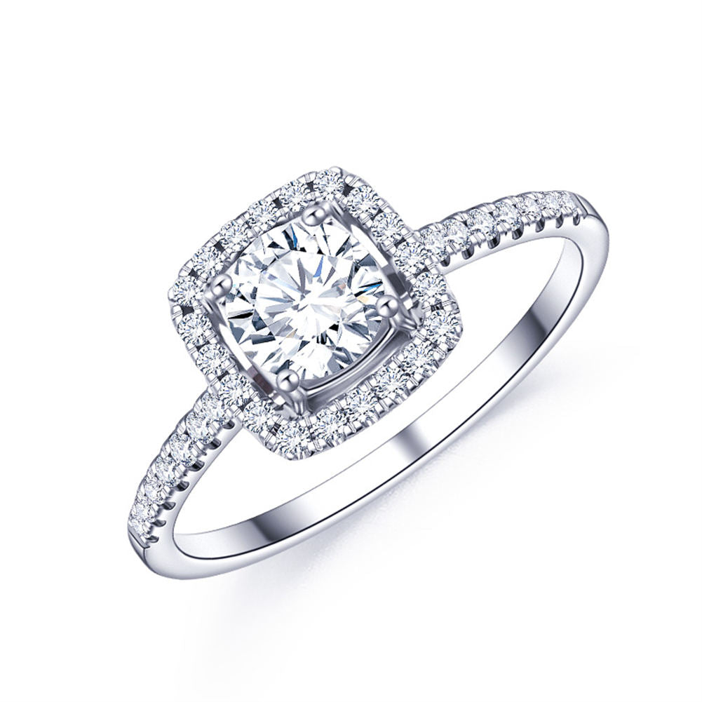 Halo-Ring, Brilliant, 0,6 ct, 18k Gold