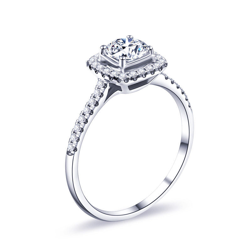 Halo-Ring, Brilliant, 0,6 ct, 18k Gold