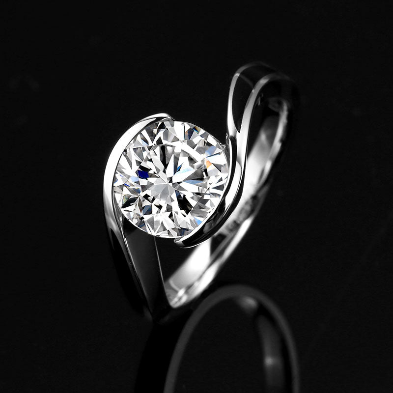 Solitaire-Ring, 1,0 ct, 18k Gold