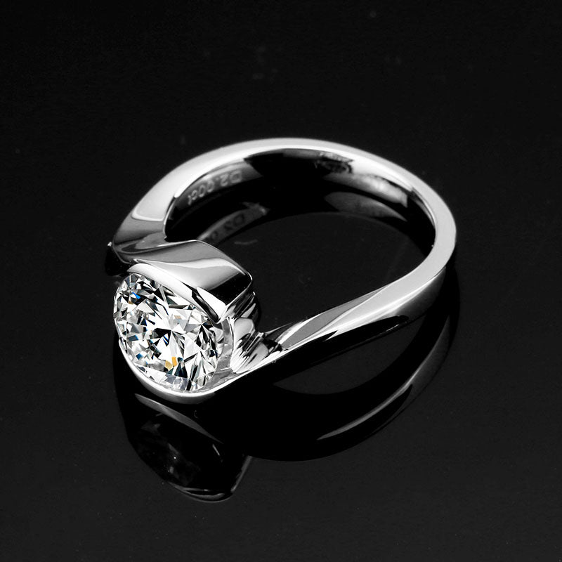 Solitaire-Ring, 1,0 ct, 18k Gold