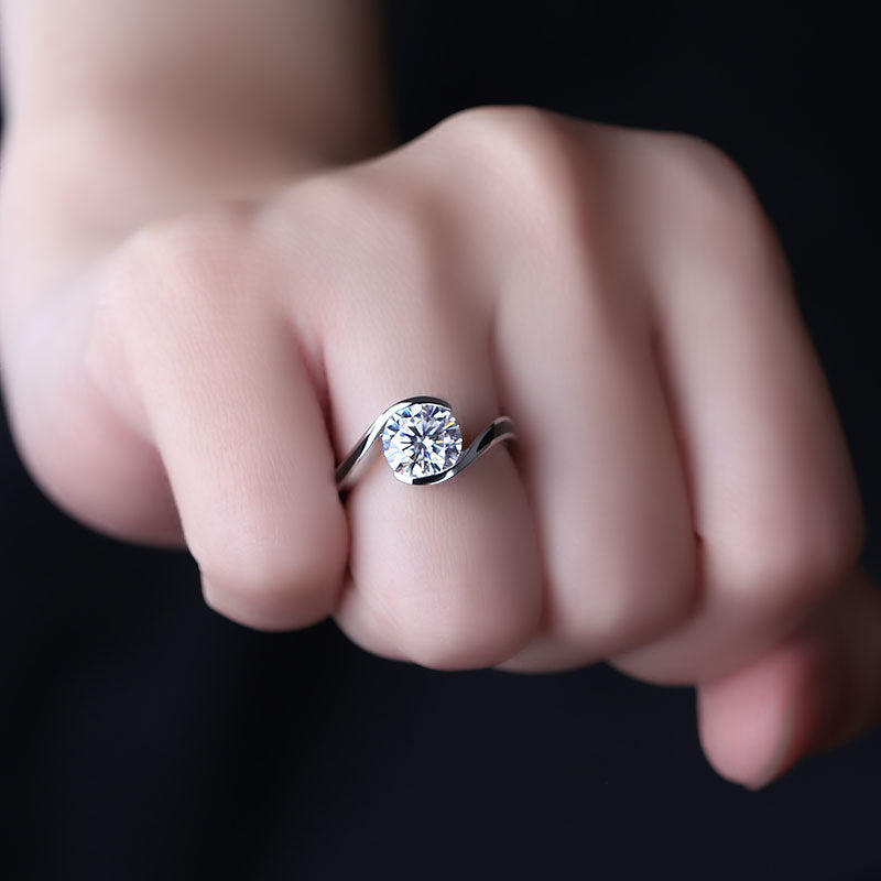 Solitaire-Ring, 1,0 ct, 18k Gold