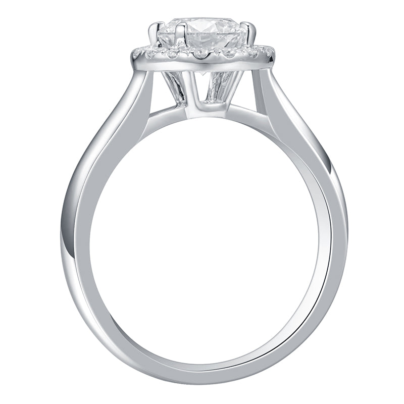 Halo-Ring, 0,7 ct insgesamt, 18k Gold
