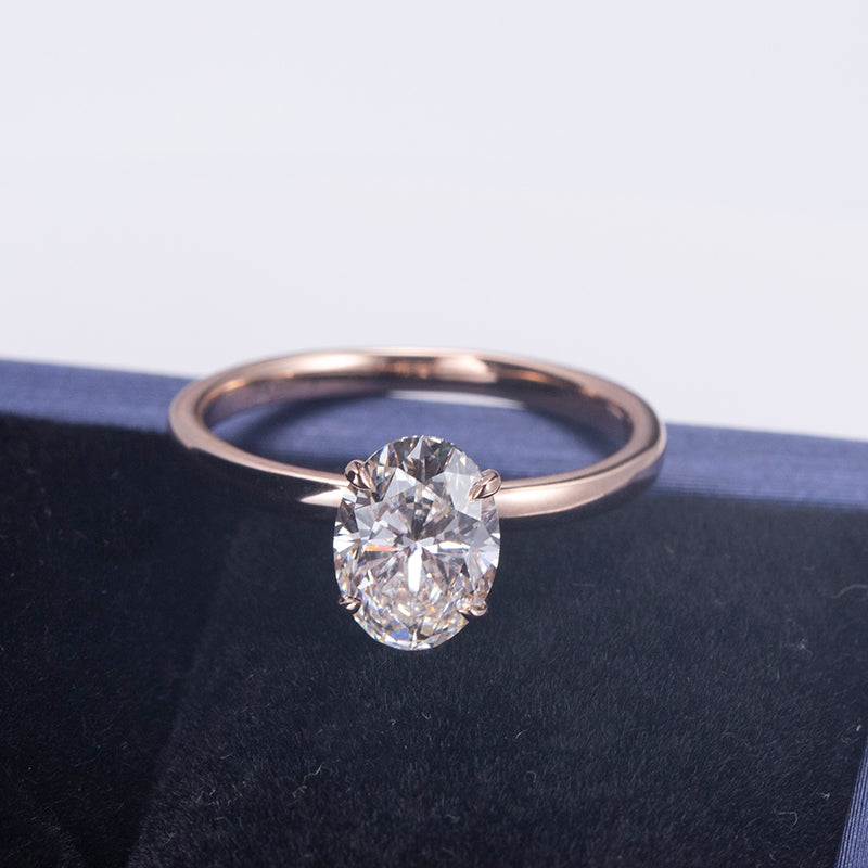 Solitaire-Ring, Oval cut, 1,5 ct, 18k Gold