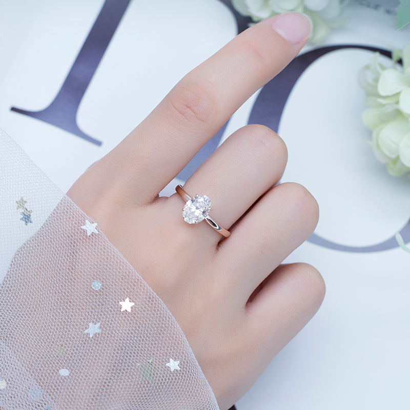 Solitaire-Ring, Oval cut, 1,5 ct, 18k Gold