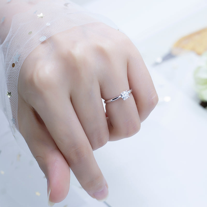 Solitaire-Ring, 1,0 ct, 18k Gold