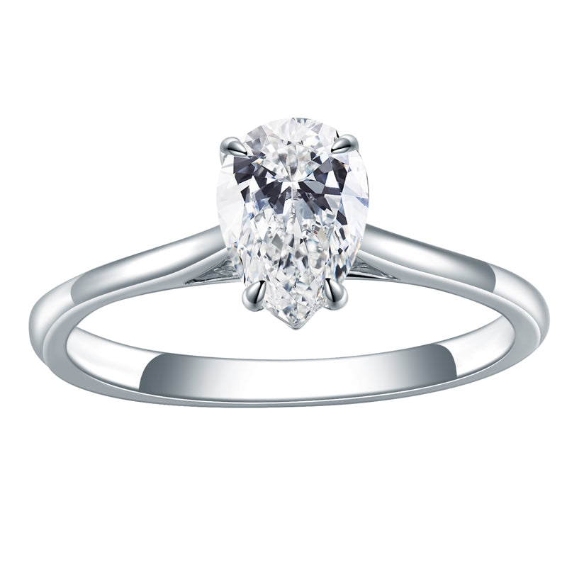 Solitaire-Ring, Pear cut, 2,0 ct, 18k Gold