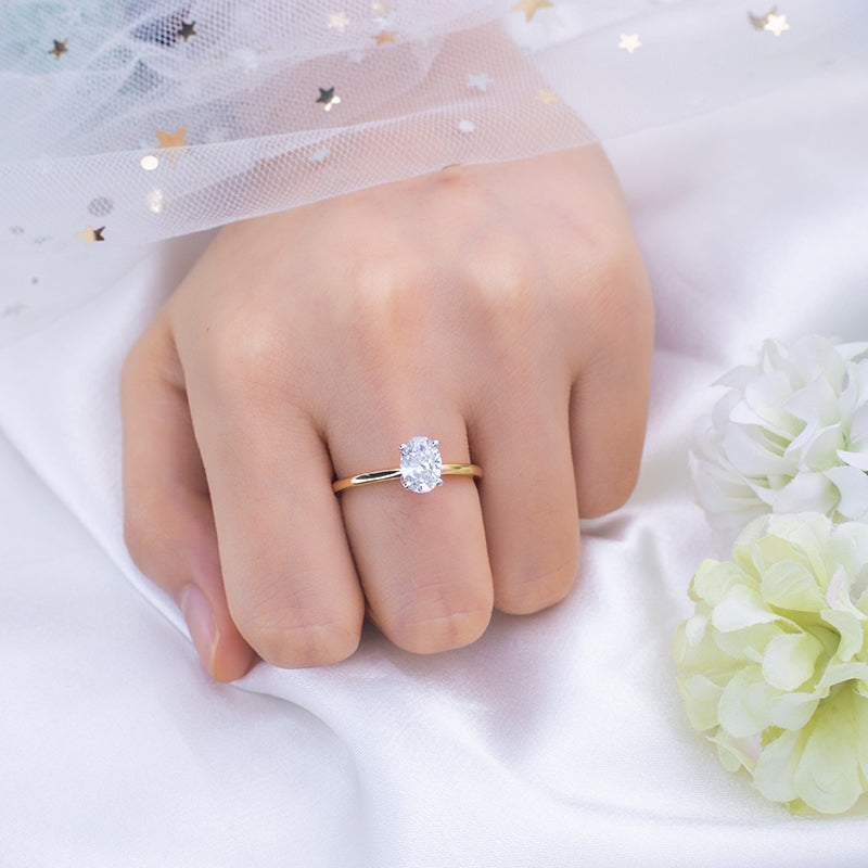 Solitaire-Ring, Oval cut, 2,0 ct, 18k Gold