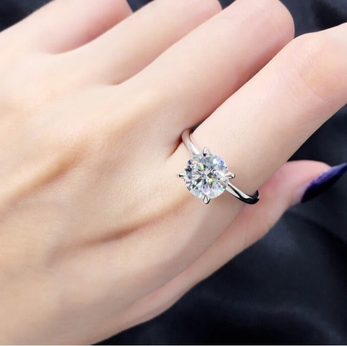 Solitaire-Ring, 2 ct, 18k Gold