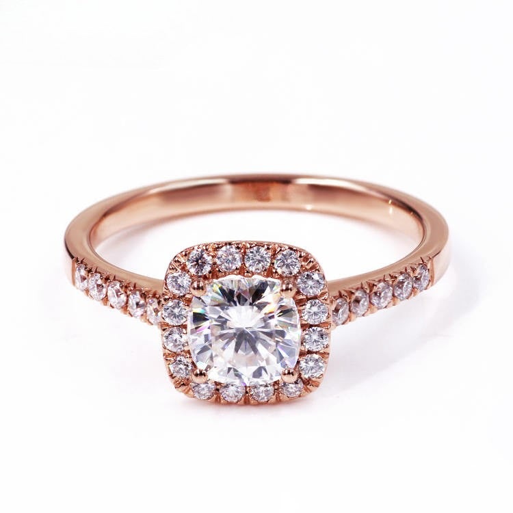Halo-Ring, 1,6 ct Hauptstein, 18k Gold